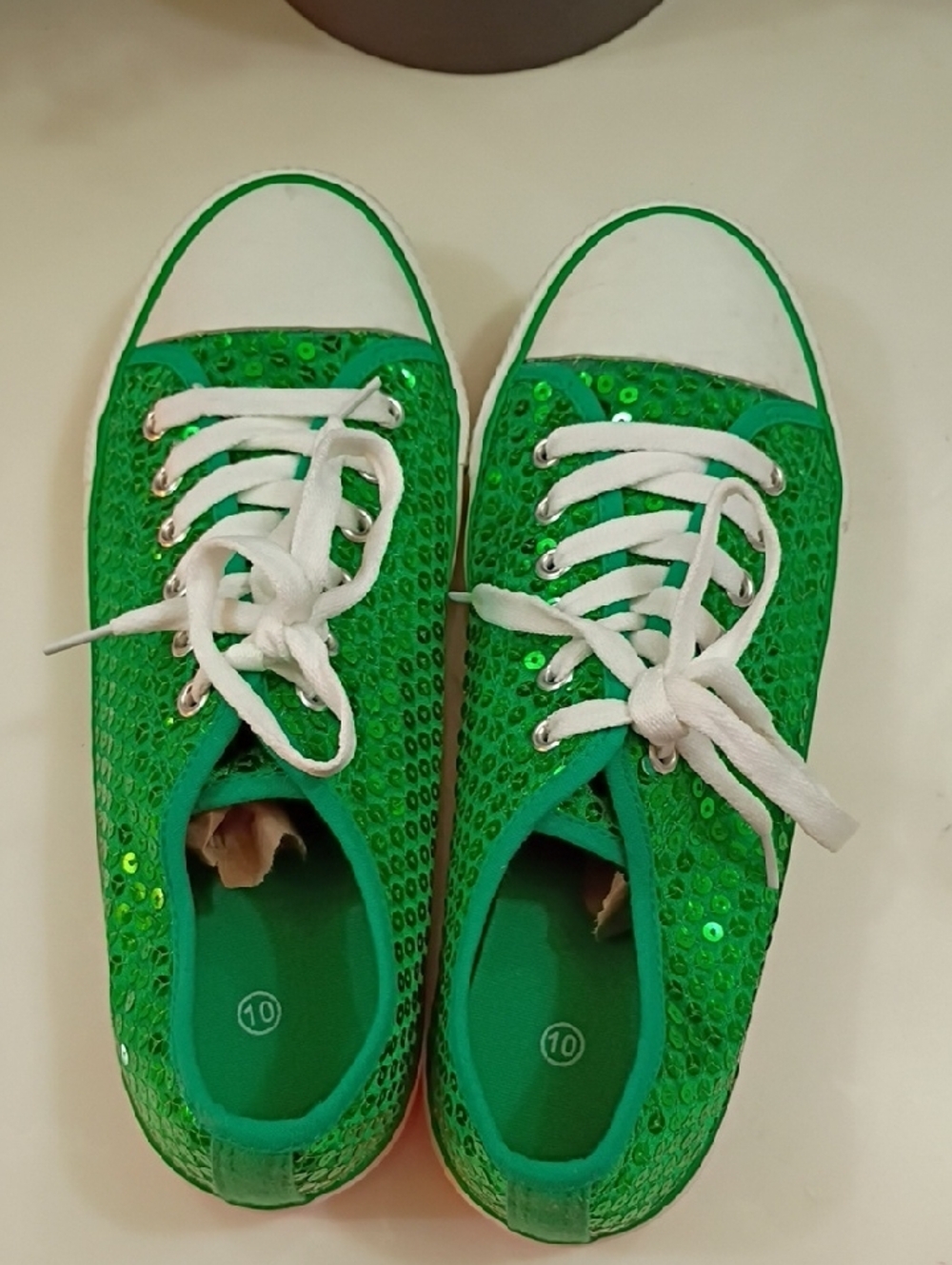 Converse Green Sequin Low-Top Sneakers - Picture 7 of 10